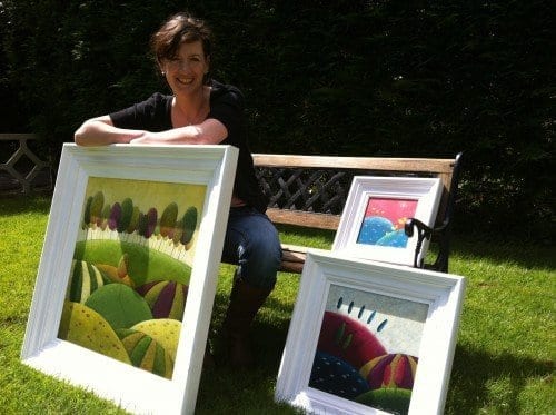 Amélie Gagné and some of her paintings