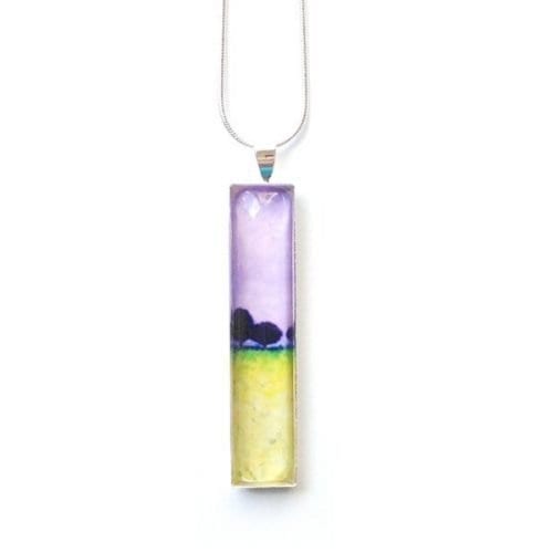 purple and yellow necklace