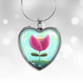heart necklace tulip