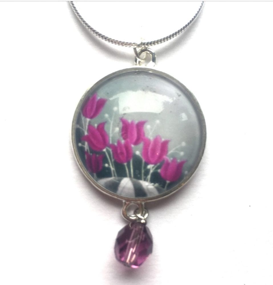 Purple Bead Pendant | Glass Pendant Necklace by Amélie Gagné Studio