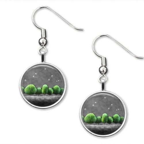 Green and grey Drop earrings