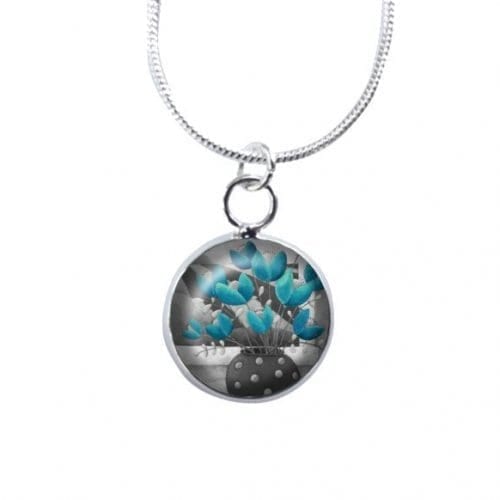 Mini blue grey necklace