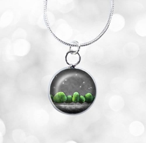 Mini green and grey necklace