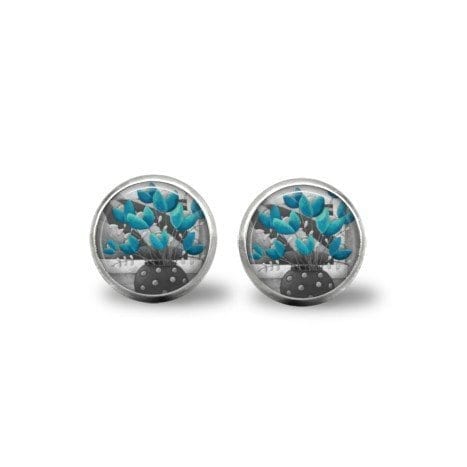 blue and Grey earrings