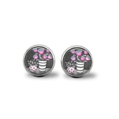 pink and grey earrings Amélie Gagné Studio