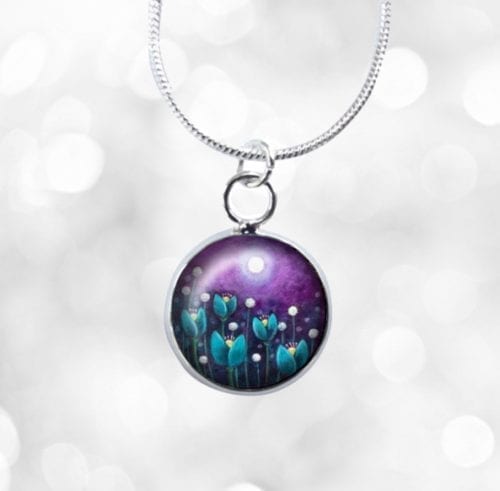 Purple and blue mini necklace
